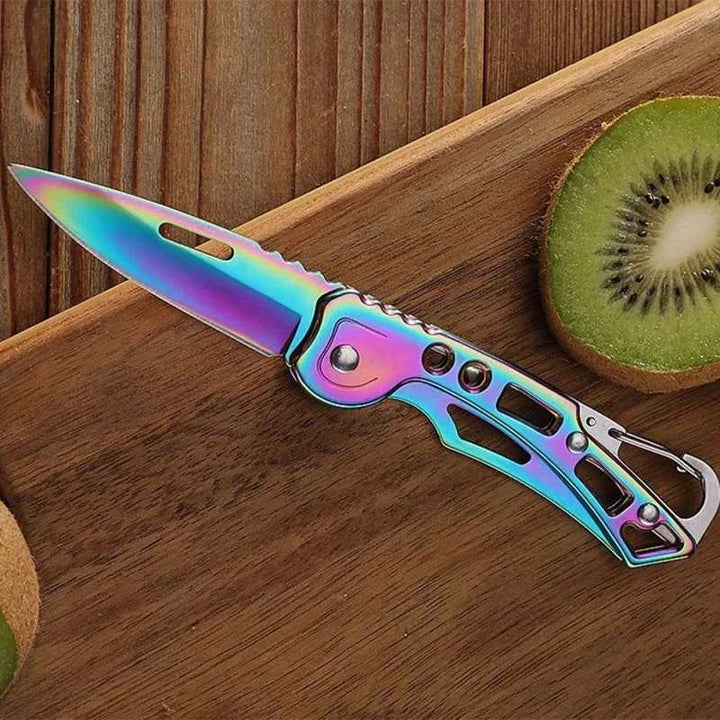 Folding Fruit Knife, Stainless Steel Outdoor Knife with Non-slip Handle for Kitchen Accessories Pocket Knife,HH-AA101