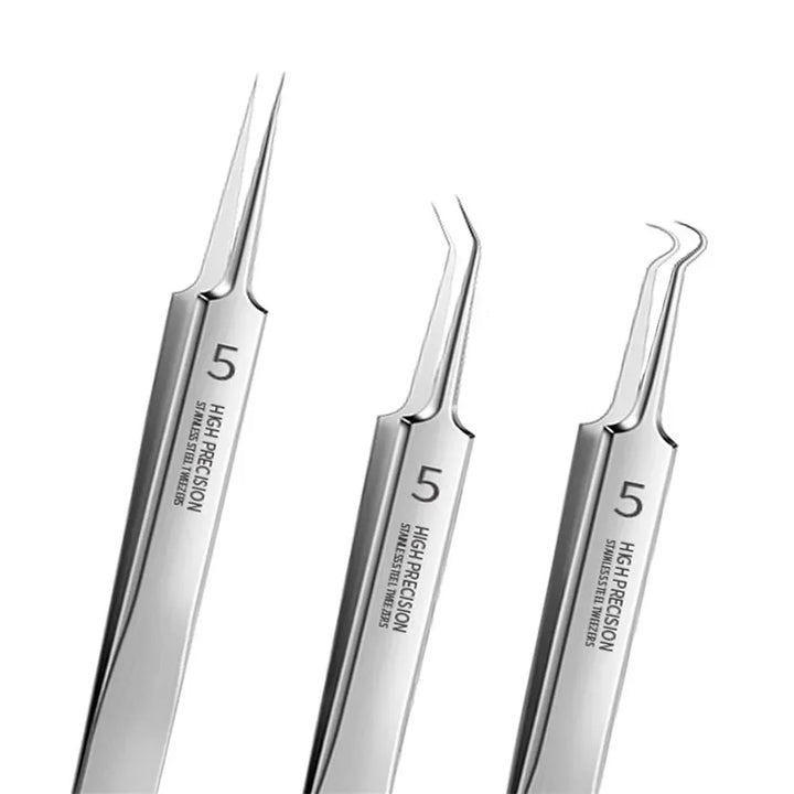 Acne Removal Tool Ultra-Fine Blackhead Tweezers Three-Piece Set, HH-TW13