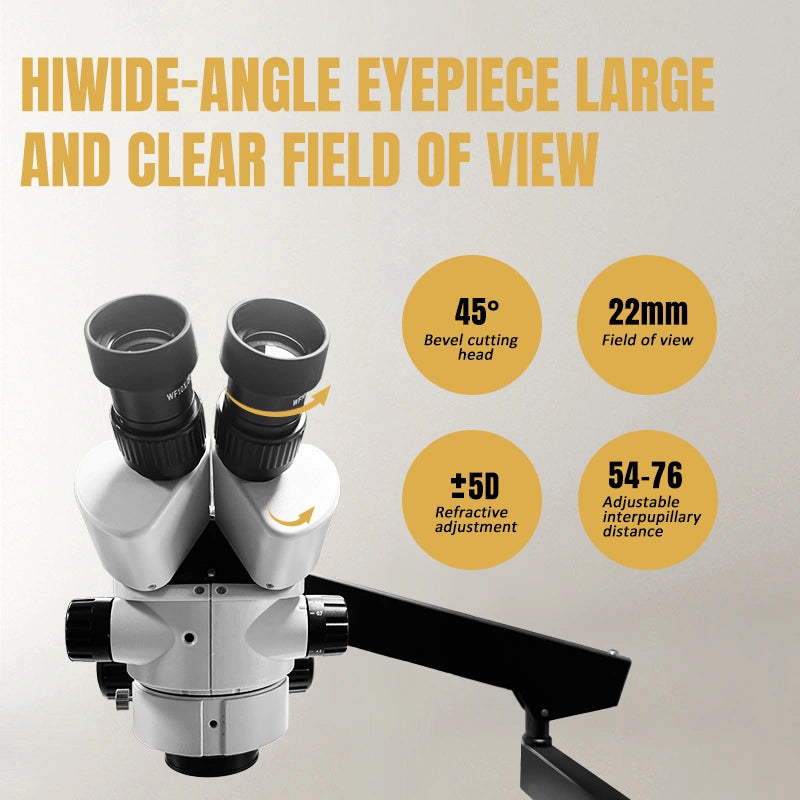 Katway Binocular Stereoscopic Zoom Microscope, 56-Bulb LED Light,Boom-Arm Stand HH-MH01A