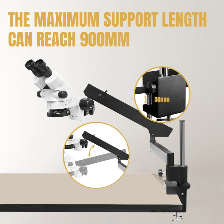 Katway Binocular Stereoscopic Zoom Microscope, 56-Bulb LED Light,Boom-Arm Stand HH-MH01A