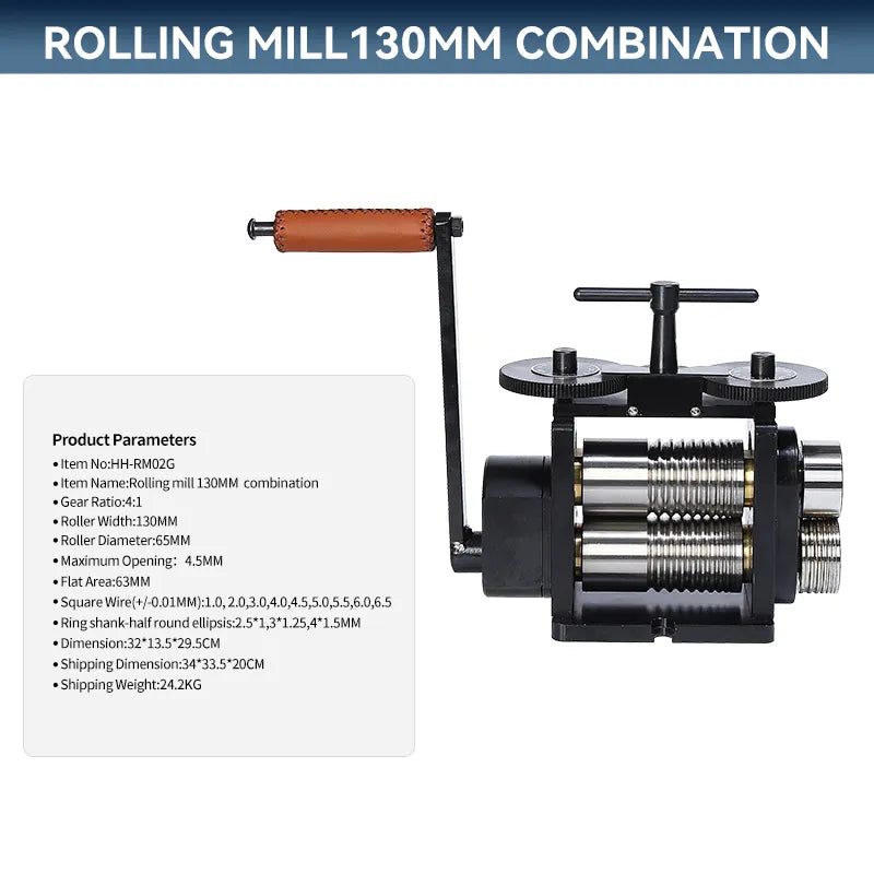  Jewelry Manual Rolling Mill Combination Flat Square Half Round  130 Mm Rollers : Tools & Home Improvement