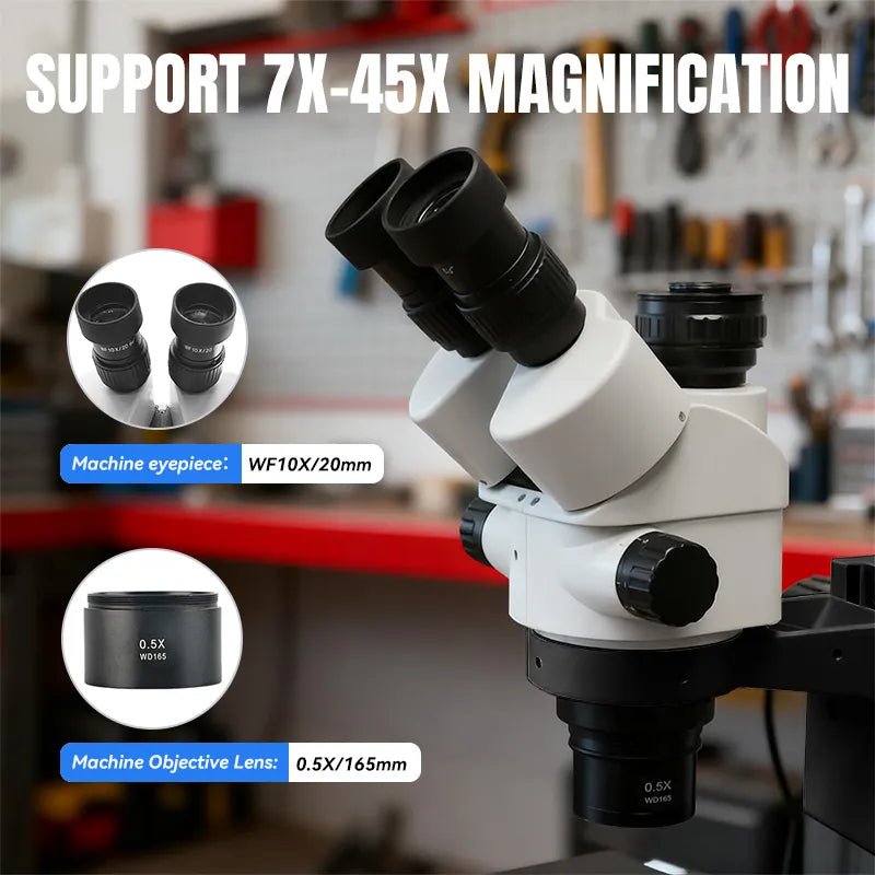 Katway Binocular Stereo Microscope,7X-45X Magnification, LED Light HH-MH04B