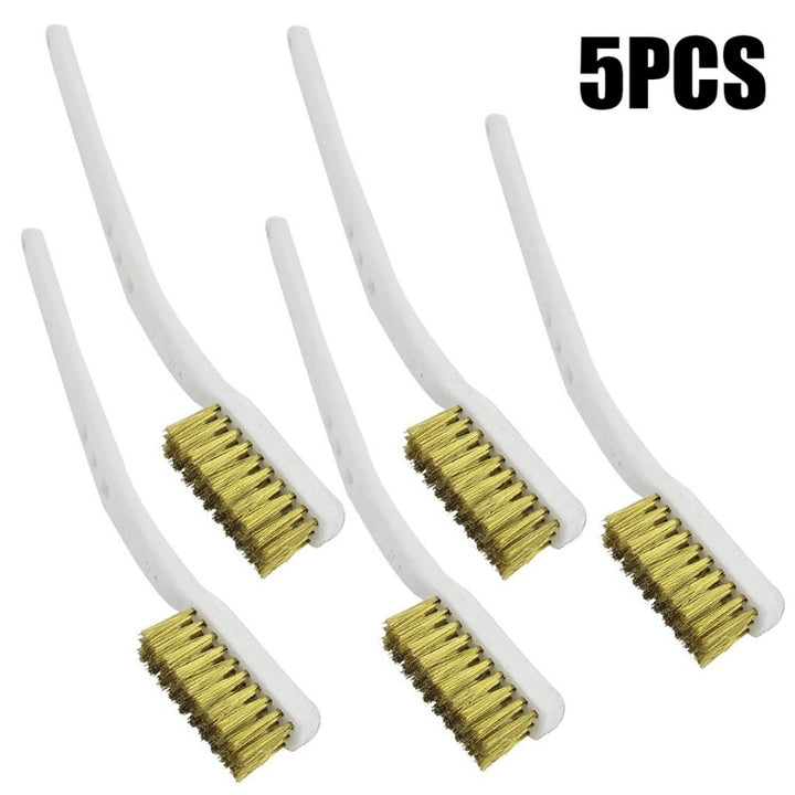 5Pcs Mini Brass Brush 175mm – Industrial Metal Polishing Paint Rust Remover Steel Wire Brushes Burring Cleaning HH-AA115