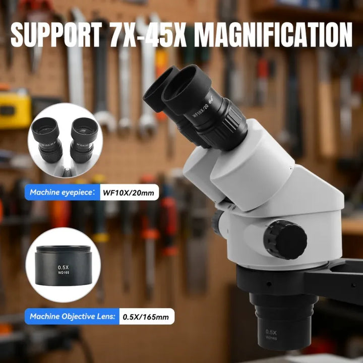 Katway Binocular Stereo Microscope,7X-45X Magnification, LED Light HH-MH04A