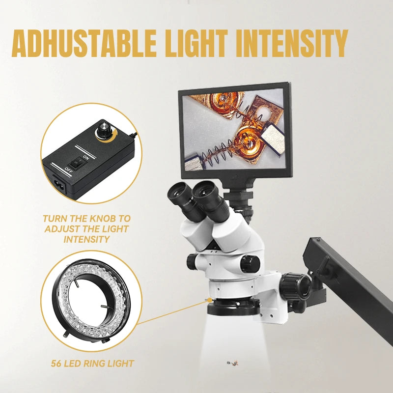 Katway LCD Digital Trinocular Microscope Stereo Zoom,7X-45X Magnification,HH-MH01B