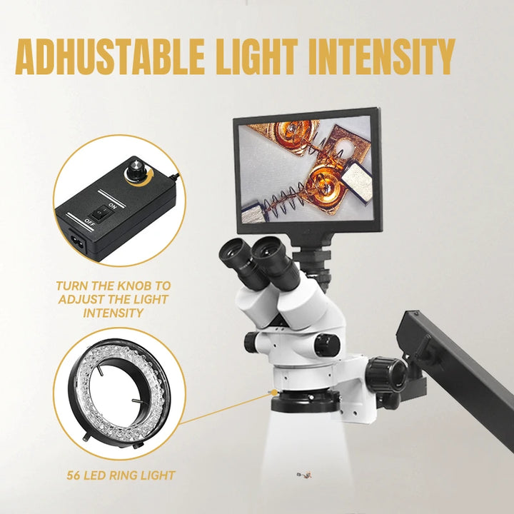 Katway LCD Digital Trinocular Microscope Stereo Zoom,7X-45X Magnification,HH-MH01B