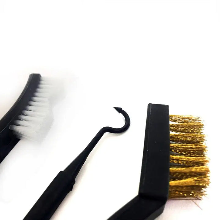 Double-end 3 pcs Mini Wire Brush Set Stainless Steel Brass Nylon Cleaning Polishing Detail Metal Rust Brush Cleaning Tool,HH-AA103