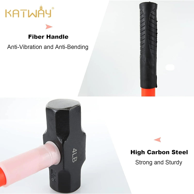 4LB Forged Steel Structure Anti-Shake Handle Water Pipe Handle Octagonal Hammer, HH-LH08