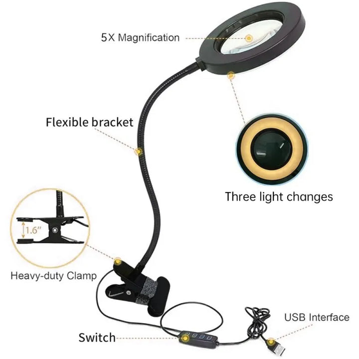LED Magnifier Desk Lamp-4