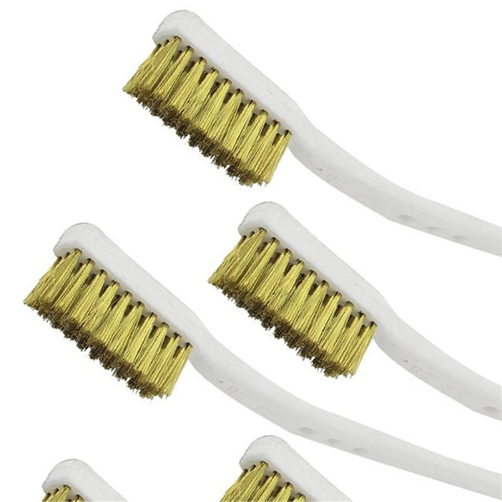 5Pcs Mini Brass Brush 175mm – Industrial Metal Polishing Paint Rust Remover Steel Wire Brushes Burring Cleaning HH-AA115