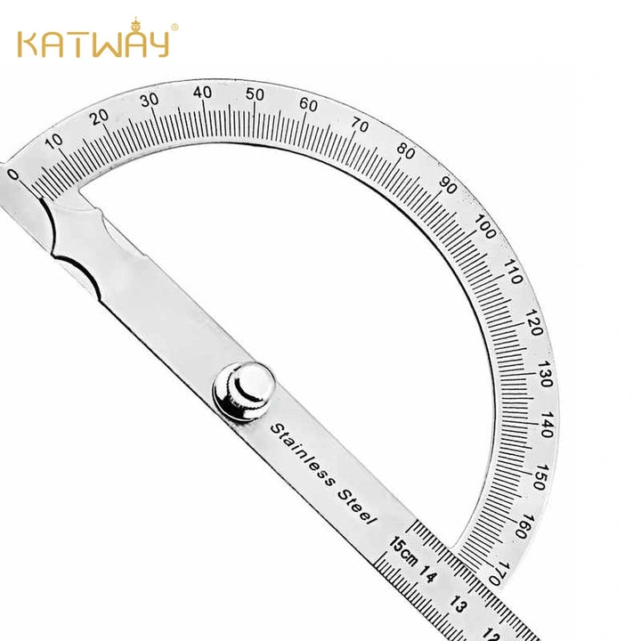 Stainless Steel Single Arm Angle Ruler 180 Degree Adjustable Semicircle Protractor, HH-GR09