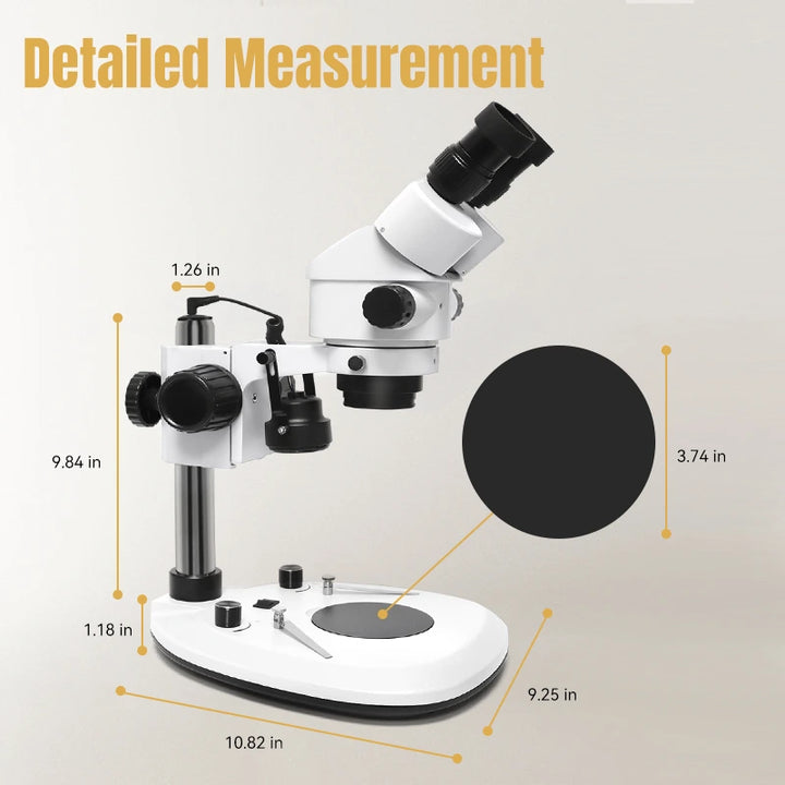 Katway HH-MS06A Binocular Stereoscopic Microscope,7X-45X Magnification,Standing Arm LED Light Fan Base
