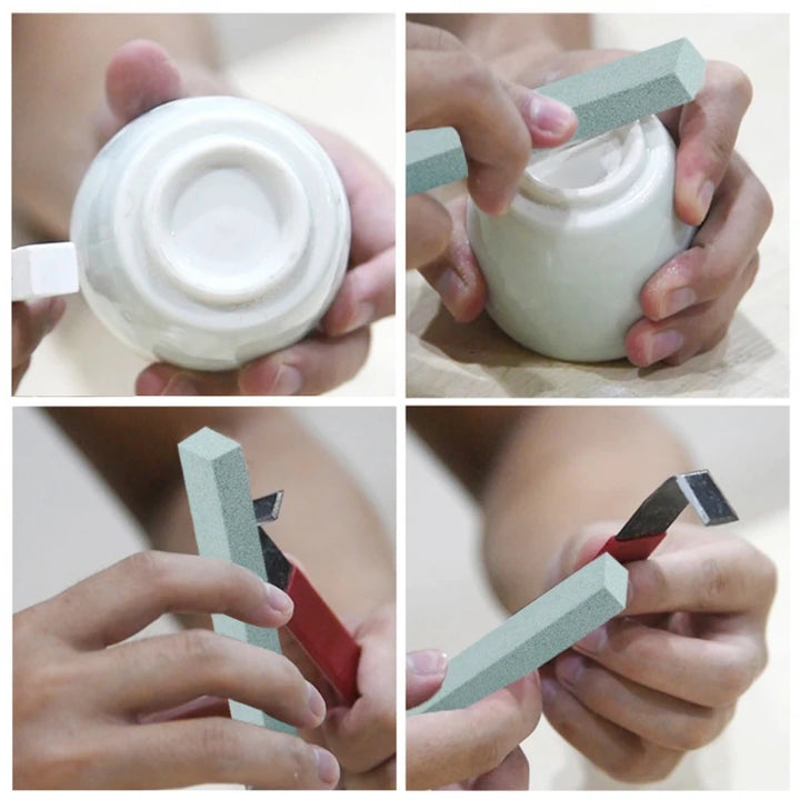 Small Coarse Grinding Ceramic Oil Stone – Ceramic Primer Glaze Polishing Tool, Ceramic Polishing Stone for Finishing and Detailing Work,HH-AA178