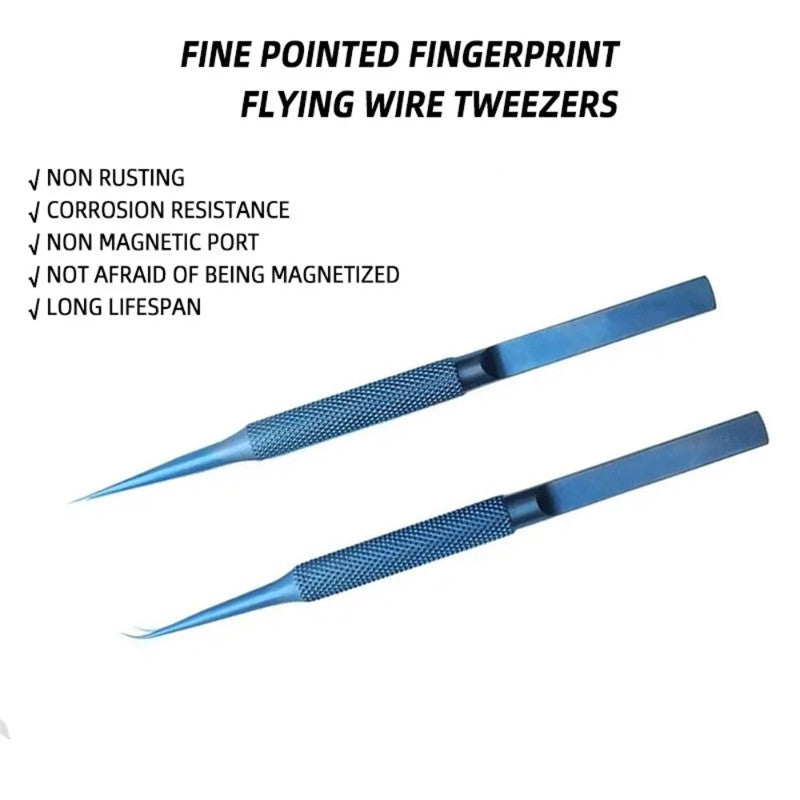 1PC Fingerprint Flying Wire Tweezers Titanium Alloy 0.15mm Fine Tip Phone Repair Curved Or Straight Tip,HH-AA112