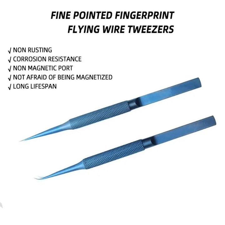 1PC Fingerprint Flying Wire Tweezers Titanium Alloy 0.15mm Fine Tip Phone Repair Curved Or Straight Tip,HH-AA112