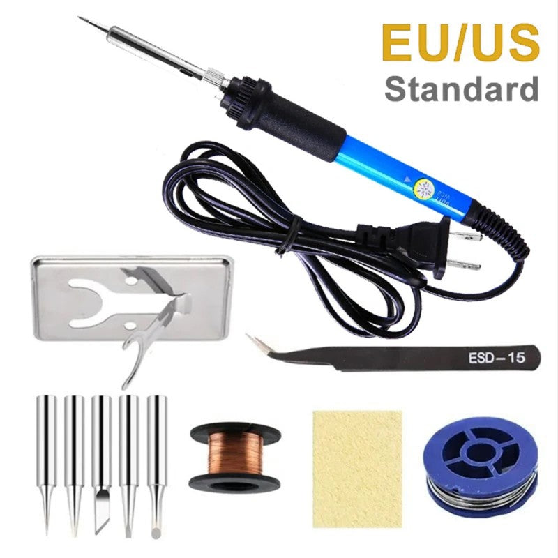 7-in-1 Adjustable Temperature Electric Soldering Iron Kit, 60W Welding Repair Tool, 220V/110V,HH-AA77