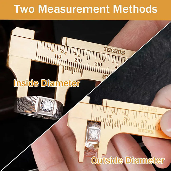 Mini Brass Vernier Calipers 2-Piece Set, HH-ST01