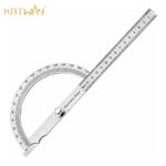 Stainless Steel Single Arm Angle Ruler 180 Degree Adjustable Semicircle Protractor, HH-GR09