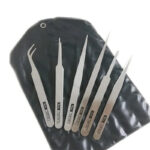 6-Piece Tweezers Set for Crafting with Angled and Straight Tips, HH-TW14