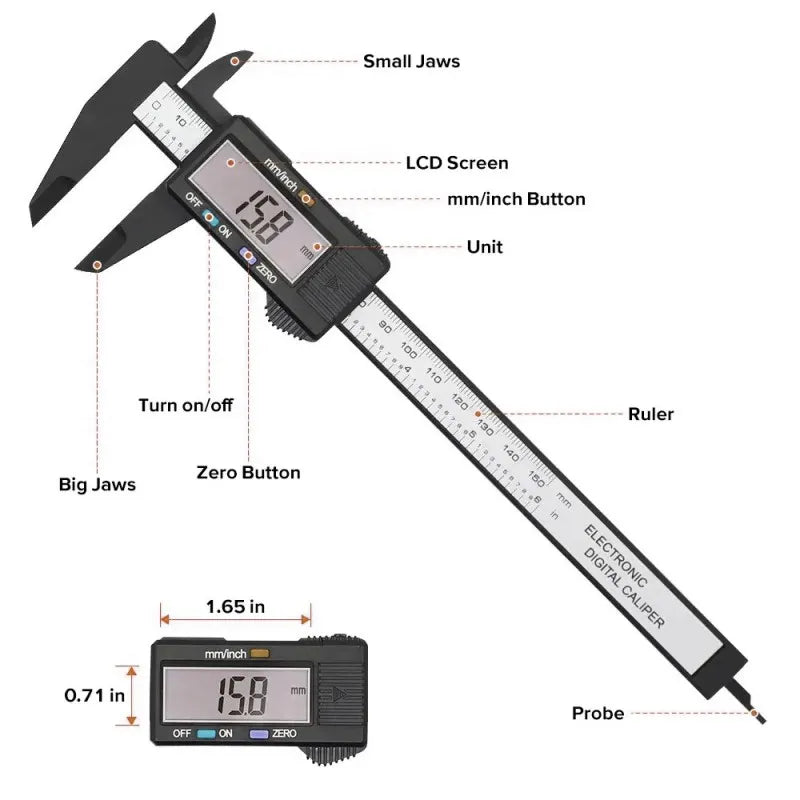 Digital Plastic Vernier Caliper Suitable for Measuring, Jewelry and Crafts, HH-ST06