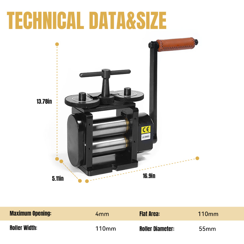 Black Rolling Mill 110MM - Flat,HH-RM01B