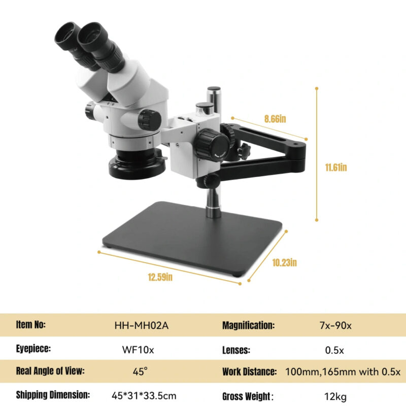 Katway HH-MH02A Binocular Stereo Microscope,Articulating Arm Stand with ...