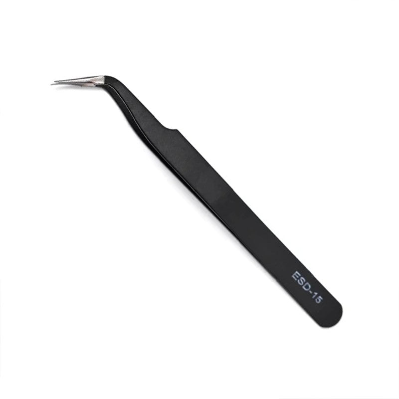 6PCS Stainless Steel Precision Tweezers Set Electronics Repair Soldering Craft – ESD Anti-Static Repair Tools HH-AA114 - Image 4