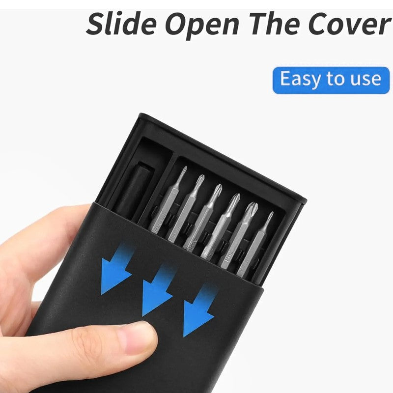 25 in 1 screwdriver set magnetic bit cross slot, hexagonal precision DIY detachable mini tool box suitable for smart home PC mobile phone repair,HH-AA104 - Image 4