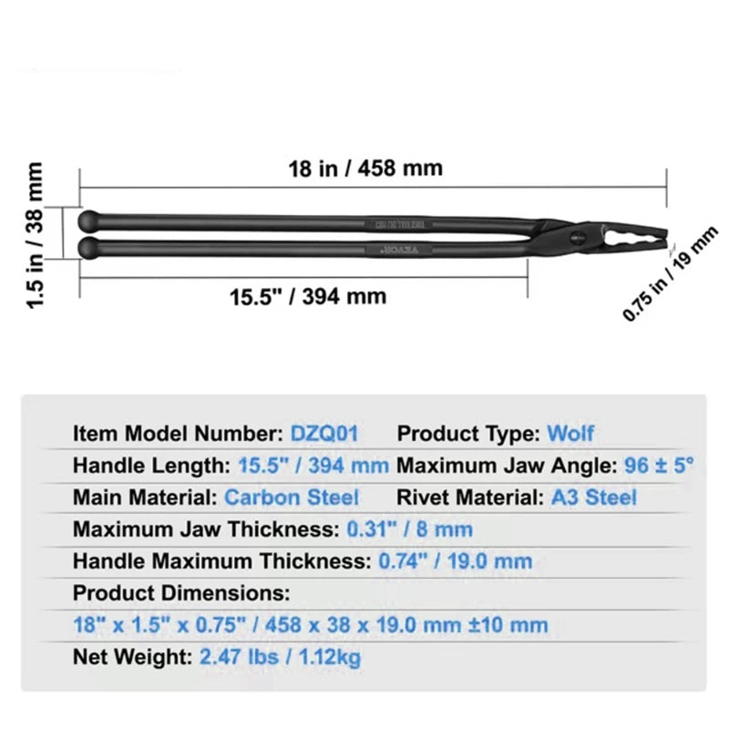 Heat-Resistant Forge Tongs-5
