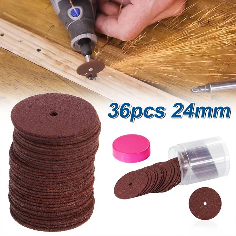 36pcs Abrasive Cutting Disc 24mm With Mandrels Grinding Wheels For Dremel Accesories Metal Cutting Rotary Tool Saw Blade,HH-AA116 - Image 5