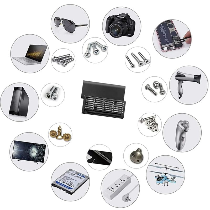 25 in 1 screwdriver set magnetic bit cross slot, hexagonal precision DIY detachable mini tool box suitable for smart home PC mobile phone repair,HH-AA104 - Image 5