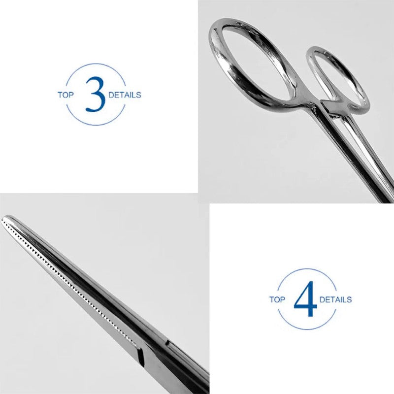 Stainless steel bent-nose/straight curved locking hemostatic force PS clamp pliers 16/18/20cm scissors pliers,HH-AA105 - Image 7