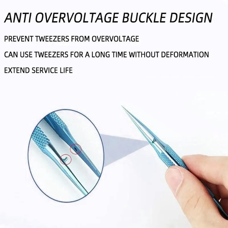 1PC Fingerprint Flying Wire Tweezers Titanium Alloy 0.15mm Fine Tip Phone Repair Curved Or Straight Tip,HH-AA112 - Image 7