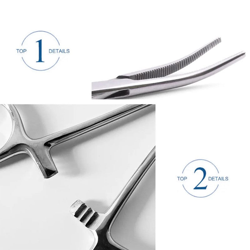 Stainless steel bent-nose/straight curved locking hemostatic force PS clamp pliers 16/18/20cm scissors pliers,HH-AA105 - Image 9