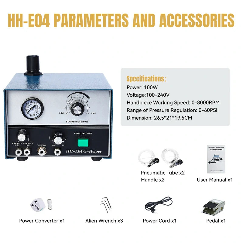 Single-Head Jewelry Pneumatic Engraving Machine,HH-E04