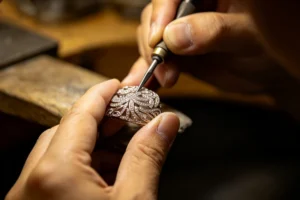 Exquisitely hand-carved gemstone ring