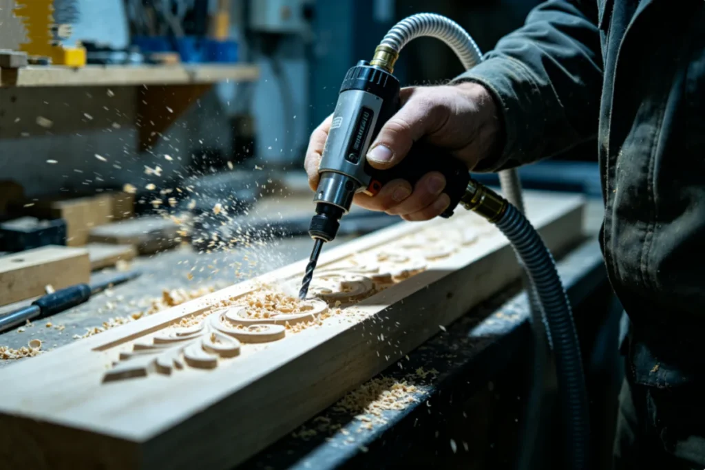 Pneumatic engraving machine engraving