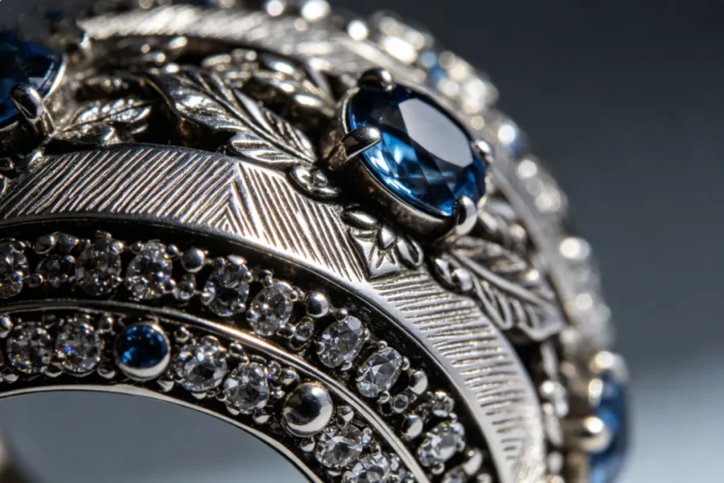 Exquisitely hand-carved gemstone ring