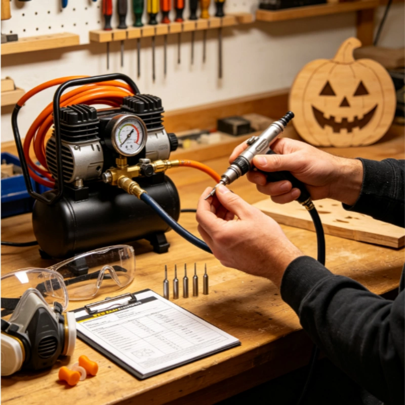 How to Engrave a Halloween Wooden Sign With a Pneumatic Engraver