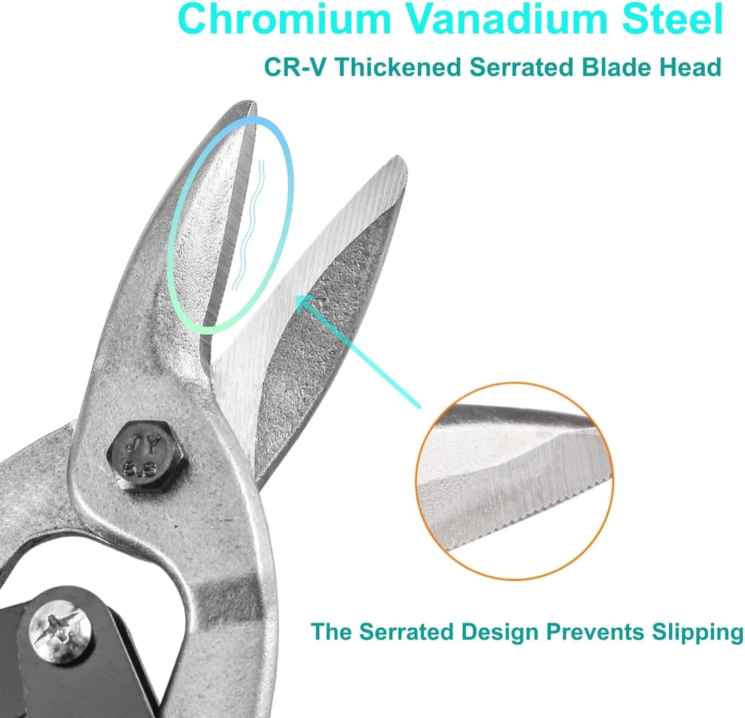 Premium Cr-V Tin Snips for Effortless Metal Cutting - Image 3