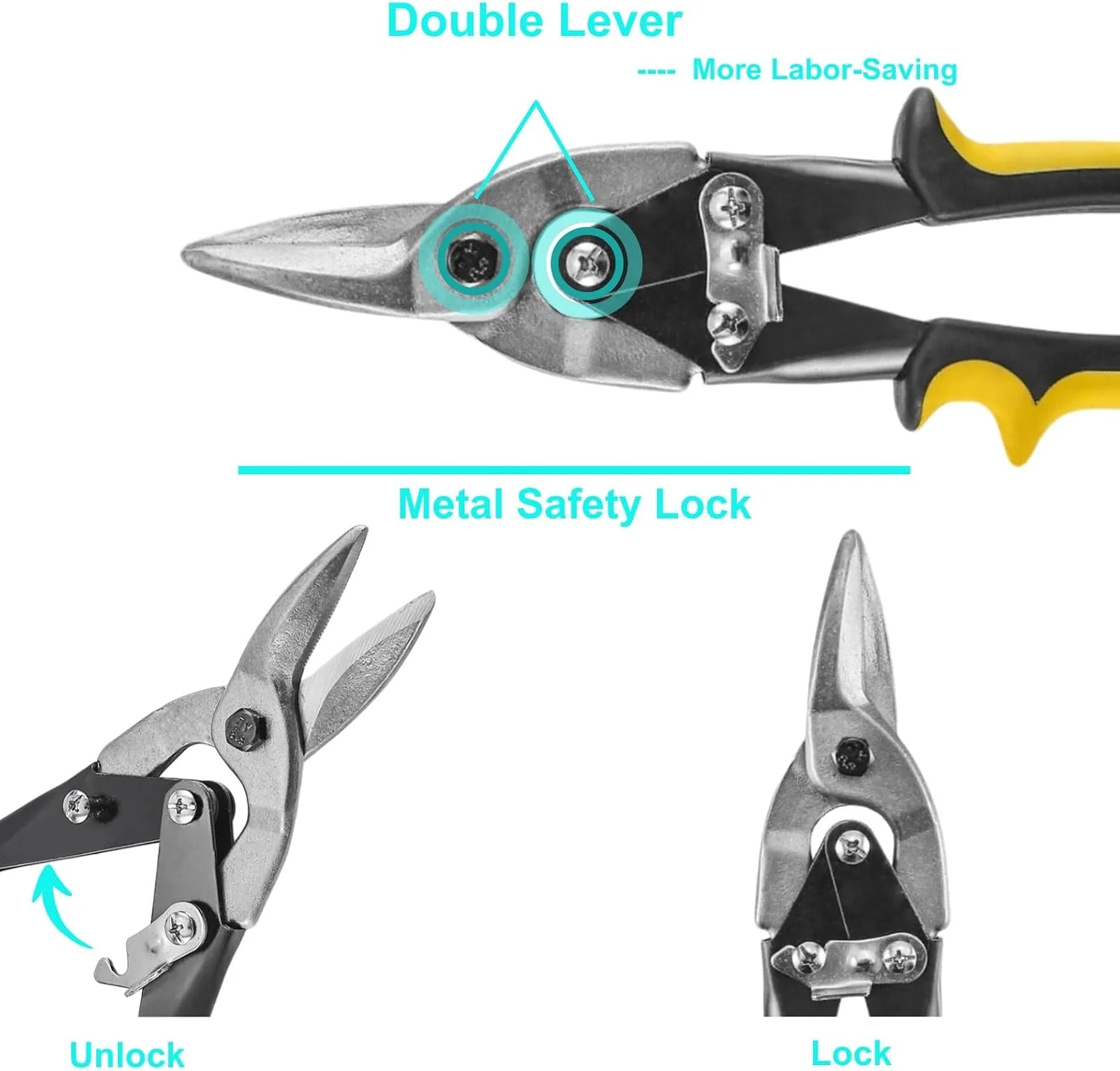 Heavy-Duty 10" Cr-V Metal Cutting Snips - Image 5